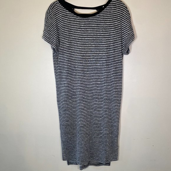 Nordstrom Lush Midi Knit Dress in Grey and Black Stripe - Picture 3 of 9